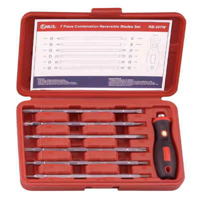csavarhz,csavarhz kszlet,kszlet,laposfej,egyeneshorny,csillagfej,philips,ph,t-torx,torx,pozidriv,gumrozott markolat,cserlhet,Genius Tools