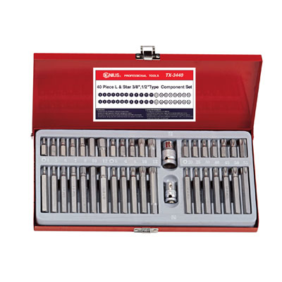 szerszm kszlet,bit kszlet,behajthegy kszlet,csavarhz kszlet,rtz kulcs,t-torx,imbusz,XZN,metrikus,bit befog,3/8